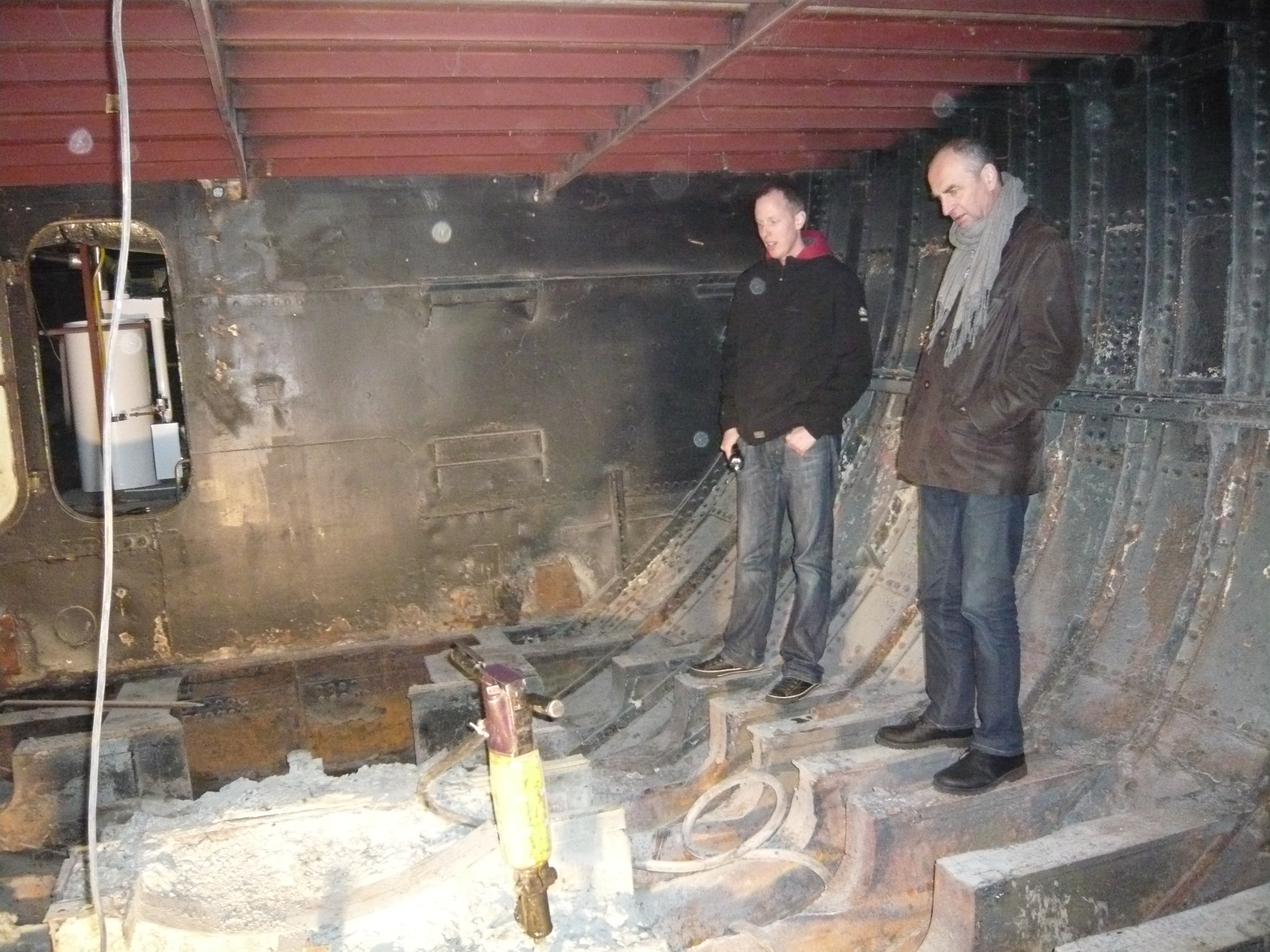 Het ruim in desolate staat